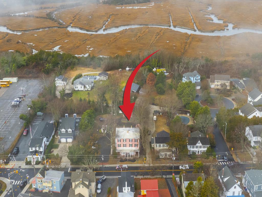 Drone Shot Showing Adjacent Free Shuttle Terminal at School