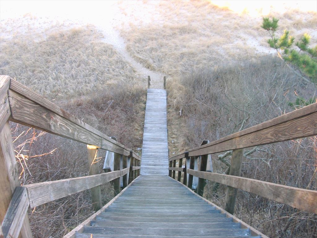 View of association staircase leading out to Nauset outer beach