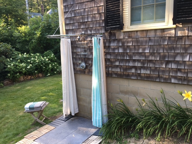 Guest cottage and outdoor shower